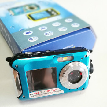 工廠直銷雙屏防水?dāng)?shù)碼相機(jī) 2400萬微距高清水下攝影機(jī)，支持一件代發(fā)及攝影攝像服務(wù)